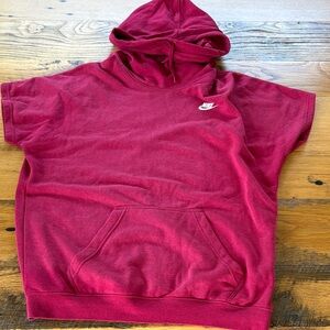 Nike Pink/raspberry color Short Sleeved Hoodie - Size M